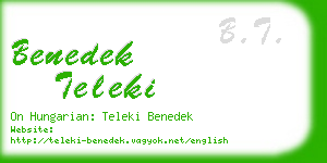 benedek teleki business card